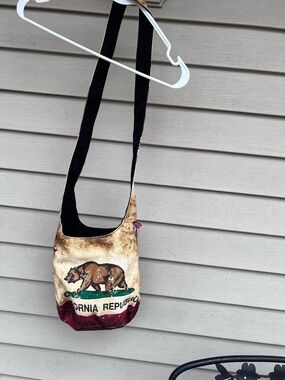 California Republic Bear Canvas Crossbody Bag